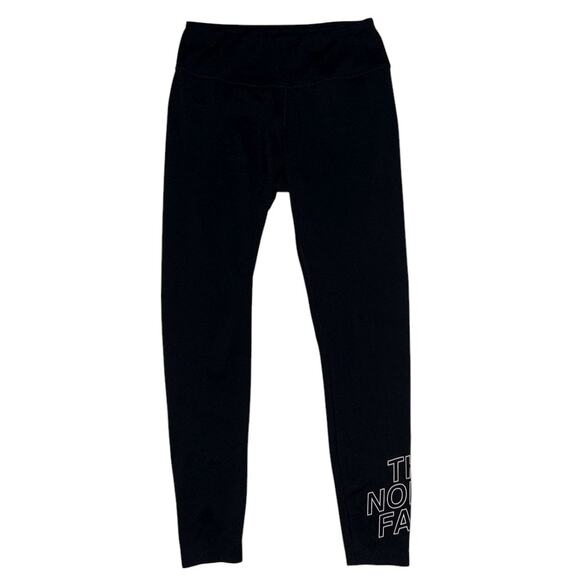 The North Face Black & White Logo Fitted Training Leggings Women's Medium - Picture 1 of 7